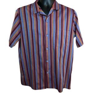 Vintage Big Sur California Shirt Men’s L Striped Cotton USA Made 80s 90s Surf